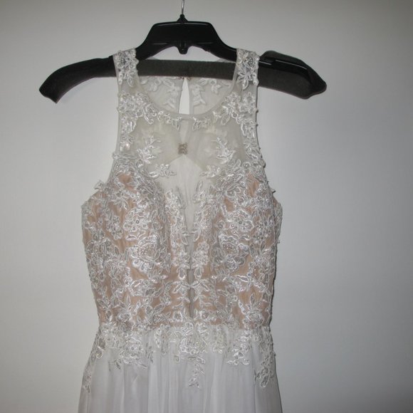 La Femme White Full Length Gown from Edith's Haute Couture - Picture 5 of 12